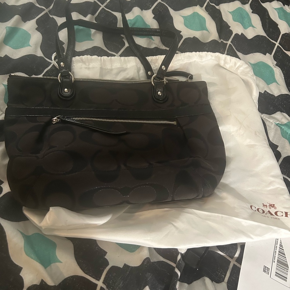 Coach Black sateen Shoulder Bag from the poppy collection
